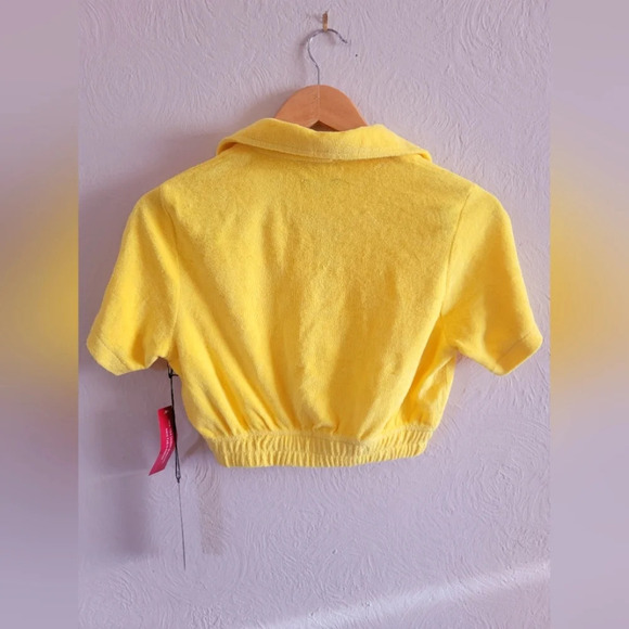Carbon38,‎  Micro Terry Cropped Top, Yellow, Size XS - Picture 5 of 10